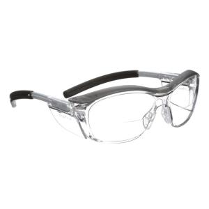 image3M Safety Glasses with Readers Nuvo Protective Eyewear 15 ANSI Z87 Clear Lens Retro Gray Frame Soft Nose Bridge Side ShieldsClear Lens 25  Gray Frame