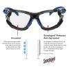 image3M Safety Glasses Solus 1000 S1201SGAF ANSI Z87 Scotchgard AntiFog Lens GreenBlack Frame HalfFrame Padded Temple Soft Nosebridge UV Protection Premium Eye ProtectionClear Lens  BlueBlack Frame With Gasket