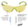 image3M Safety Glasses Solus 1000 S1201SGAF ANSI Z87 Scotchgard AntiFog Lens GreenBlack Frame HalfFrame Padded Temple Soft Nosebridge UV Protection Premium Eye ProtectionAmber Lens  Green Black Frame