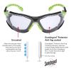 image3M Safety Glasses Solus 1000 S1201SGAF ANSI Z87 Scotchgard AntiFog Lens GreenBlack Frame HalfFrame Padded Temple Soft Nosebridge UV Protection Premium Eye ProtectionClear Lens  GreenBlack Frame With Gasket