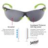 image3M Safety Glasses Solus 1000 S1201SGAF ANSI Z87 Scotchgard AntiFog Lens GreenBlack Frame HalfFrame Padded Temple Soft Nosebridge UV Protection Premium Eye ProtectionGray Lens  GreenBlack Frame