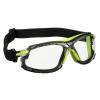image3M Safety Glasses Solus 1000 S1201SGAF ANSI Z87 Scotchgard AntiFog Lens GreenBlack Frame HalfFrame Padded Temple Soft Nosebridge UV Protection Premium Eye ProtectionClear Lens  GreenBlack Frame  No Temples