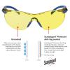 image3M Safety Glasses Solus 1000 S1201SGAF ANSI Z87 Scotchgard AntiFog Lens GreenBlack Frame HalfFrame Padded Temple Soft Nosebridge UV Protection Premium Eye ProtectionAmber Lens  BlueBlack Frame