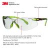 image3M Safety Glasses Solus 1000 S1201SGAF ANSI Z87 Scotchgard AntiFog Lens GreenBlack Frame HalfFrame Padded Temple Soft Nosebridge UV Protection Premium Eye ProtectionGray IO Lens  GreenBlack Frame