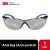 image3M Safety Glasses Solus 1000 S1201SGAF ANSI Z87 Scotchgard AntiFog Lens GreenBlack Frame HalfFrame Padded Temple Soft Nosebridge UV Protection Premium Eye ProtectionGray Lens  BlueBlack Frame