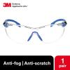image3M Safety Glasses Solus 1000 S1201SGAF ANSI Z87 Scotchgard AntiFog Lens GreenBlack Frame HalfFrame Padded Temple Soft Nosebridge UV Protection Premium Eye ProtectionClear Lens  BlueBlack Frame
