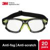 image3M Safety Glasses Solus 1000 S1201SGAF ANSI Z87 Scotchgard AntiFog Lens GreenBlack Frame HalfFrame Padded Temple Soft Nosebridge UV Protection Premium Eye ProtectionClear Lens  GreenBlack Frame  No Temples