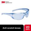 image3M Safety Glasses Virtua AP 20 Pack ANSI Z87 Gray Hard Coat Lens Gray Frame Side ShieldsLight Blue Lens  Light Blue Frame