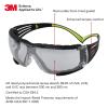 image3M Safety Glasses for Men and Women SecureFit 400 1 Pair Z87 AntiFog AntiScratch Clear Lens GreenBlack Frame Polycarbonate UV Protection Flexible Temples Removable Foam GasketIO Mirror Lens  GreenBlack Frame With Gasket