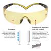 image3M Safety Glasses for Men and Women SecureFit 400 1 Pair Z87 AntiFog AntiScratch Clear Lens GreenBlack Frame Polycarbonate UV Protection Flexible Temples Removable Foam GasketAmber Lens  YellowBlack Frame