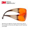 image3M Safety Glasses for Men and Women SecureFit 400 1 Pair Z87 AntiFog AntiScratch Clear Lens GreenBlack Frame Polycarbonate UV Protection Flexible Temples Removable Foam GasketOrange Lens  BrownBlack Frame
