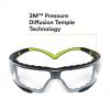image3M Safety Glasses for Men and Women SecureFit 400 1 Pair Z87 AntiFog AntiScratch Clear Lens GreenBlack Frame Polycarbonate UV Protection Flexible Temples Removable Foam GasketClear Lens  GreenBlack Frame With Gasket