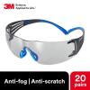 image3M Safety Glasses for Men and Women SecureFit 400 1 Pair Z87 AntiFog AntiScratch Clear Lens GreenBlack Frame Polycarbonate UV Protection Flexible Temples Removable Foam GasketIO Gray Lens  BlueGray Frame