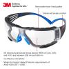 image3M Safety Glasses for Men and Women SecureFit 400 1 Pair Z87 AntiFog AntiScratch Clear Lens GreenBlack Frame Polycarbonate UV Protection Flexible Temples Removable Foam GasketClear Lens  BlueGray Frame With Gasket