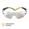 image3M Safety Glasses for Men and Women SecureFit 400 1 Pair Z87 AntiFog AntiScratch Clear Lens GreenBlack Frame Polycarbonate UV Protection Flexible Temples Removable Foam GasketIO Mirror Lens  GreenBlack Frame