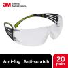 image3M Safety Glasses for Men and Women SecureFit 400 1 Pair Z87 AntiFog AntiScratch Clear Lens GreenBlack Frame Polycarbonate UV Protection Flexible Temples Removable Foam GasketClear Lens  GreenBlack Frame With Flexible Temples