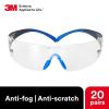 image3M Safety Glasses for Men and Women SecureFit 400 1 Pair Z87 AntiFog AntiScratch Clear Lens GreenBlack Frame Polycarbonate UV Protection Flexible Temples Removable Foam GasketClear Lens  BlueGray Frame