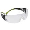image3M Safety Glasses for Men and Women SecureFit 400 1 Pair Z87 AntiFog AntiScratch Clear Lens GreenBlack Frame Polycarbonate UV Protection Flexible Temples Removable Foam GasketClear Lens  GreenBlack Frame With Flexible Temples