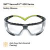 image3M Safety Glasses for Men and Women SecureFit 400 1 Pair Z87 AntiFog AntiScratch Clear Lens GreenBlack Frame Polycarbonate UV Protection Flexible Temples Removable Foam GasketClear Lens  GreenBlack Frame With Gasket