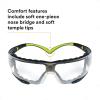 image3M Safety Glasses for Men and Women SecureFit 400 1 Pair Z87 AntiFog AntiScratch Clear Lens GreenBlack Frame Polycarbonate UV Protection Flexible Temples Removable Foam GasketClear Lens  GreenBlack Frame With Gasket