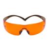 image3M Safety Glasses for Men and Women SecureFit 400 1 Pair Z87 AntiFog AntiScratch Clear Lens GreenBlack Frame Polycarbonate UV Protection Flexible Temples Removable Foam GasketOrange Lens  BrownBlack Frame