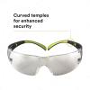 image3M Safety Glasses for Men and Women SecureFit 400 1 Pair Z87 AntiFog AntiScratch Clear Lens GreenBlack Frame Polycarbonate UV Protection Flexible Temples Removable Foam GasketIO Mirror Lens  GreenBlack Frame