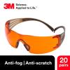 image3M Safety Glasses for Men and Women SecureFit 400 1 Pair Z87 AntiFog AntiScratch Clear Lens GreenBlack Frame Polycarbonate UV Protection Flexible Temples Removable Foam GasketOrange Lens  BrownBlack Frame
