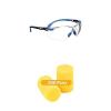 image3M Safety Glasses Solus 1000 S1201SGAF ANSI Z87 Scotchgard AntiFog Lens GreenBlack Frame HalfFrame Padded Temple Soft Nosebridge UV Protection Premium Eye ProtectionSafety Glasses  Box of 200 Disposable Earplugs