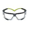 image3M Safety Glasses for Men and Women SecureFit 400 1 Pair Z87 AntiFog AntiScratch Clear Lens GreenBlack Frame Polycarbonate UV Protection Flexible Temples Removable Foam GasketClear Lens  GreenBlack Frame With Gasket