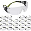 image3M Safety Glasses for Men and Women SecureFit 400 1 Pair Z87 AntiFog AntiScratch Clear Lens GreenBlack Frame Polycarbonate UV Protection Flexible Temples Removable Foam GasketClear Lens  GreenBlack Frame With Flexible Temples
