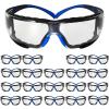 image3M Safety Glasses for Men and Women SecureFit 400 1 Pair Z87 AntiFog AntiScratch Clear Lens GreenBlack Frame Polycarbonate UV Protection Flexible Temples Removable Foam GasketClear Lens  BlueGray Frame With Gasket