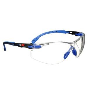 image3M Safety Glasses Solus 1000 S1201SGAF ANSI Z87 Scotchgard AntiFog Lens GreenBlack Frame HalfFrame Padded Temple Soft Nosebridge UV Protection Premium Eye ProtectionClear Lens  BlueBlack Frame