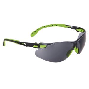 image3M Safety Glasses Solus 1000 S1201SGAF ANSI Z87 Scotchgard AntiFog Lens GreenBlack Frame HalfFrame Padded Temple Soft Nosebridge UV Protection Premium Eye ProtectionGray Lens  GreenBlack Frame