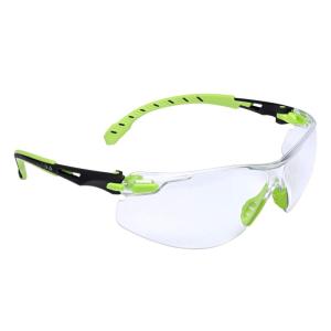 image3M Safety Glasses Solus 1000 S1201SGAF ANSI Z87 Scotchgard AntiFog Lens GreenBlack Frame HalfFrame Padded Temple Soft Nosebridge UV Protection Premium Eye ProtectionClear Lens  GreenBlack Frame
