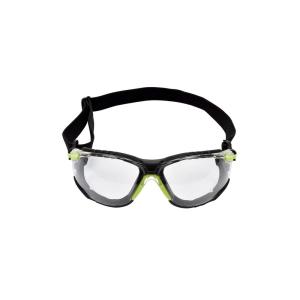 image3M Safety Glasses Solus 1000 S1201SGAF ANSI Z87 Scotchgard AntiFog Lens GreenBlack Frame HalfFrame Padded Temple Soft Nosebridge UV Protection Premium Eye ProtectionClear Lens  GreenBlack Frame  No Temples