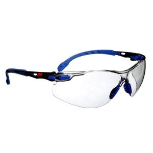 image3M Safety Glasses Solus 1000 S1201SGAF ANSI Z87 Scotchgard AntiFog Lens GreenBlack Frame HalfFrame Padded Temple Soft Nosebridge UV Protection Premium Eye ProtectionGray IO Lens  BlueBlack Frame