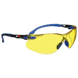 image3M Safety Glasses Solus 1000 S1201SGAF ANSI Z87 Scotchgard AntiFog Lens GreenBlack Frame HalfFrame Padded Temple Soft Nosebridge UV Protection Premium Eye ProtectionAmber Lens  BlueBlack Frame
