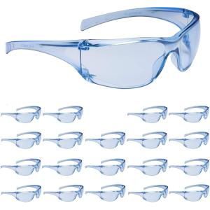 image3M Safety Glasses Virtua AP 20 Pack ANSI Z87 Gray Hard Coat Lens Gray Frame Side ShieldsLight Blue Lens  Light Blue Frame