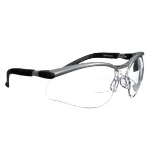 image3M Safety Glasses BX Dual Readers 15 ANSI Z87 AntiFog Clear Lens GrayBlack Frame Adjustable Length Temples and Lens AngleClear Lens 25  Silver Frame
