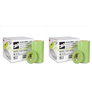 image3M Scotch Performance Masking Tape 233 26334 Green 18 mm x 55 mm Flexible Moisture Resistant Premium Paper Backing 48 RollsCase of 48 Pack of 2