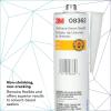 image3M Urethane Seam Sealer 08361 Gray Color High Solids Permanently Flexible 310 mL105 fl oz Foil PackGray