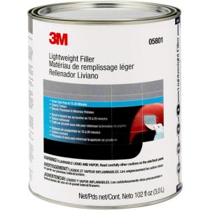 image3M Lightweight Body Filler 05800 1 qt White Repairs Dents Dings for Automotive128 Fl Oz Pack of 1