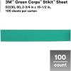 image3M Green Corps Stikit Sheet 02230 234 in x 16 12 in 80 Grade Pack of 100 Production Sheets for Coating Removal Metal Surfaces Auto SandingSheet