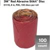 image3M Stikit Red Abrasive Sanding Discs 01112 No Hole 6 in 180 Grade Pack of 100 Discs for Auto Sanding Primer Sanding ECoat