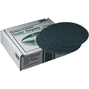 image3M Green Corps Hookit Sanding Discs 01545 No Hole 5 in 40 Grade Pack of 100 Production Discs for Coating Removal Metal Surfaces Auto Sanding6