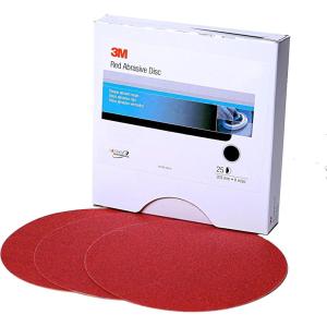 image3M Hookit Red Abrasive Disc 01677 8 in 80 Grit No Hole Pack of 25 for Auto Sanding Primer Sanding ECoat SandingGrade P500