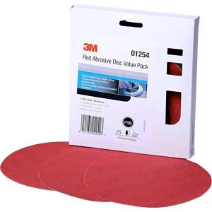 image3M Stikit Red Abrasive PSA Disc 01116 6 in P80 100 Disc Roll for Auto Sanding Primer Sanding Rough Feather EdgingP180