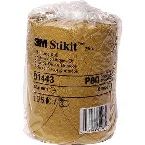 image3M Stikit Gold Disc Roll 236U 01443 6 in P80 Grade 125 Discs Per Roll Automoitve AbrasivesERRORREF