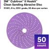 imageCubitron 3M II Hookit Clean Sanding Abrasive Disc 31481 6 in 220 Grade Pack of 50 Discs Virtually DustFree High Performance Long Lasting MultiHole Pattern Feather Edging Stock Removal
