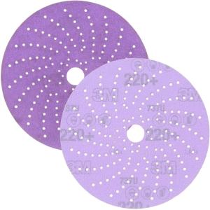 imageCubitron 3M II Hookit Clean Sanding Abrasive Disc 31481 6 in 220 Grade Pack of 50 Discs Virtually DustFree High Performance Long Lasting MultiHole Pattern Feather Edging Stock Removal